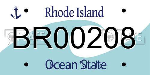 BR00208 Rhode Island License Plate