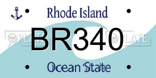 BR340 Rhode Island License Plate