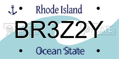 BR3Z2Y Rhode Island License Plate