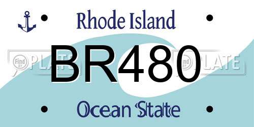 BR480 Rhode Island License Plate