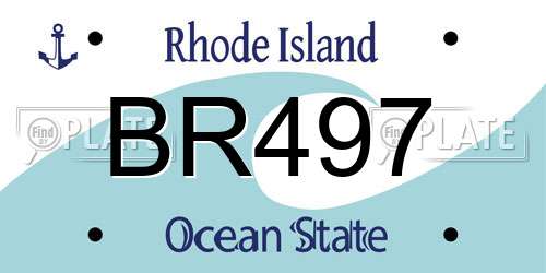 BR497 Rhode Island License Plate