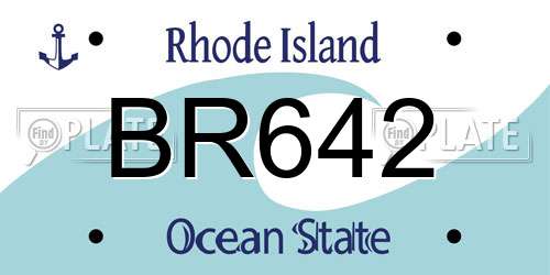 BR642 Rhode Island License Plate