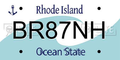BR87NH Rhode Island License Plate