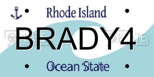 BRADY4 Rhode Island License Plate