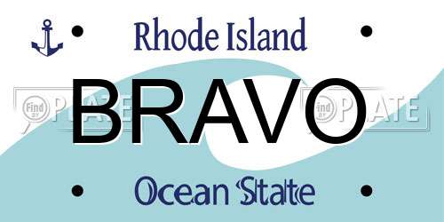 BRAVO Rhode Island License Plate