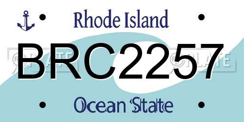 BRC2257 Rhode Island License Plate