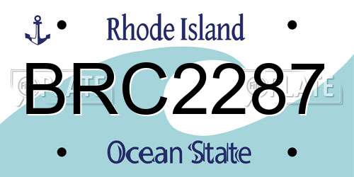 BRC2287 Rhode Island License Plate