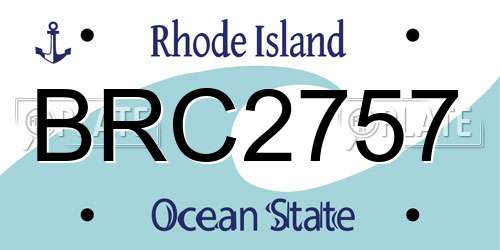 BRC2757 Rhode Island License Plate