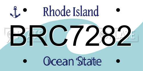 BRC7282 Rhode Island License Plate