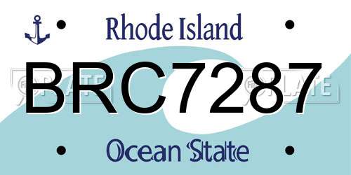 BRC7287 Rhode Island License Plate