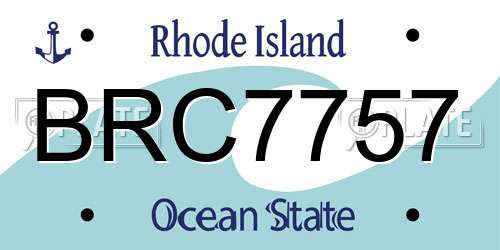 BRC7757 Rhode Island License Plate