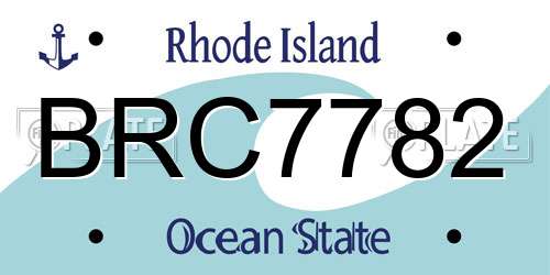 BRC7782 Rhode Island License Plate