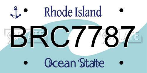 BRC7787 Rhode Island License Plate