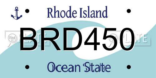 BRD450 Rhode Island License Plate