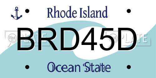 BRD45D Rhode Island License Plate