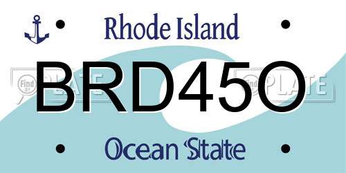 BRD45O Rhode Island License Plate