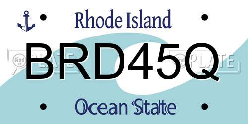 BRD45Q Rhode Island License Plate