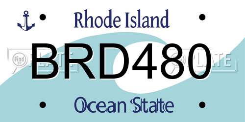 BRD480 Rhode Island License Plate