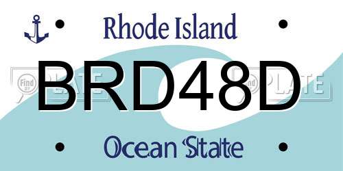 BRD48D Rhode Island License Plate