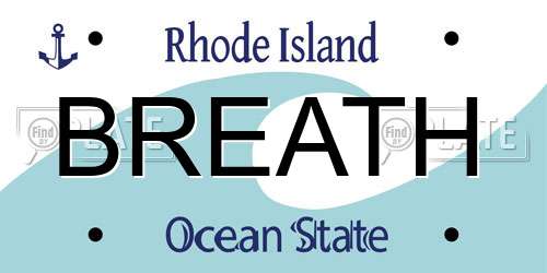 BREATH Rhode Island License Plate