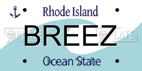 BREEZ Rhode Island License Plate