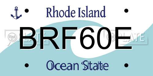 BRF60E Rhode Island License Plate