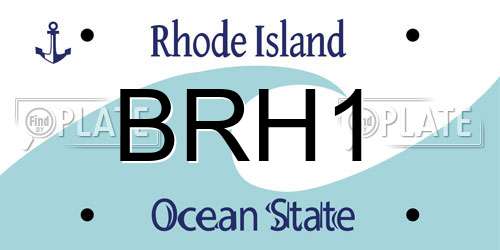 BRH1 Rhode Island License Plate
