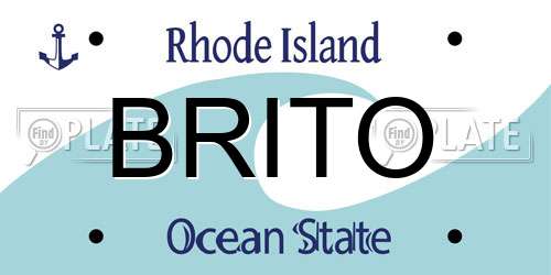 BRITO Rhode Island License Plate