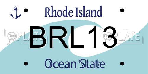 BRL13 Rhode Island License Plate