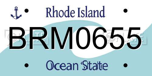 BRM0655 Rhode Island License Plate