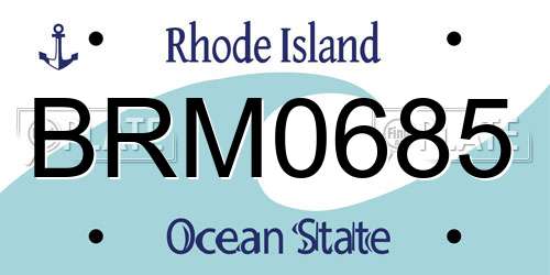 BRM0685 Rhode Island License Plate