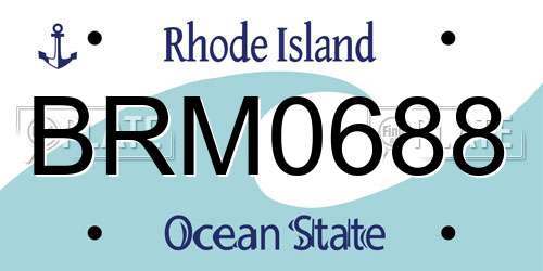 BRM0688 Rhode Island License Plate