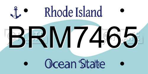 BRM7465 Rhode Island License Plate