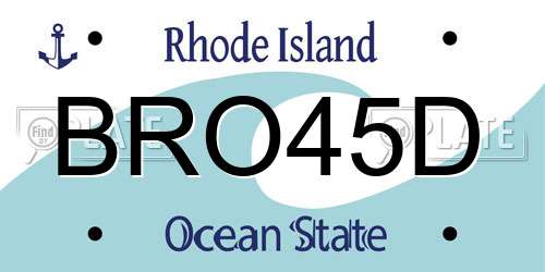 BRO45D Rhode Island License Plate