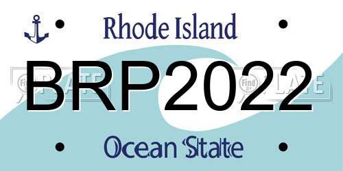 BRP2022 Rhode Island License Plate