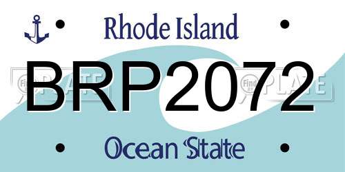 BRP2072 Rhode Island License Plate