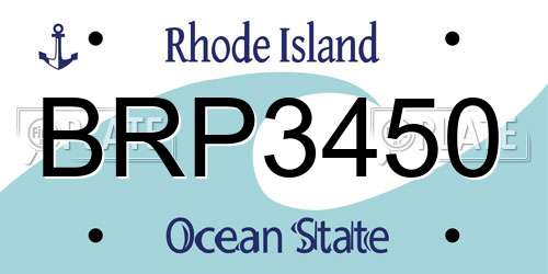 BRP3450 Rhode Island License Plate
