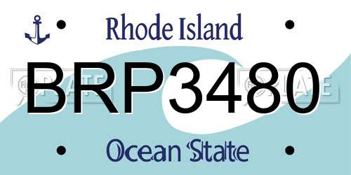 BRP3480 Rhode Island License Plate