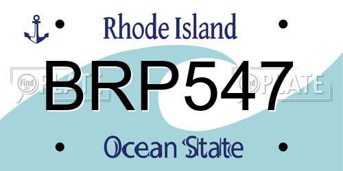 BRP547 Rhode Island License Plate