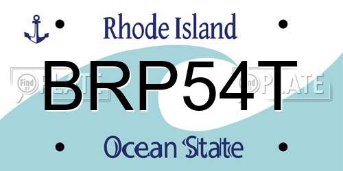 BRP54T Rhode Island License Plate