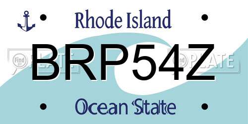 BRP54Z Rhode Island License Plate