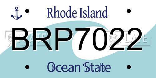 BRP7022 Rhode Island License Plate