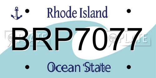 BRP7077 Rhode Island License Plate