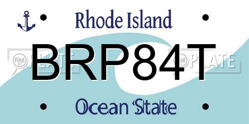BRP84T Rhode Island License Plate