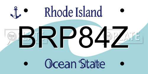 BRP84Z Rhode Island License Plate