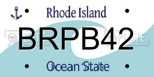 BRPB42 Rhode Island License Plate