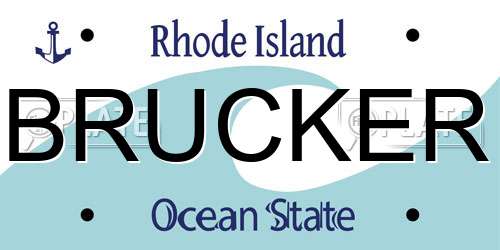 BRUCKER Rhode Island License Plate