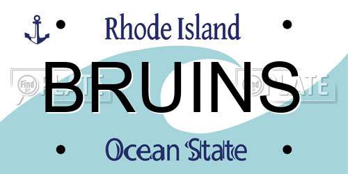 BRUINS Rhode Island License Plate