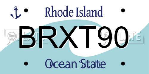 BRXT90 Rhode Island License Plate