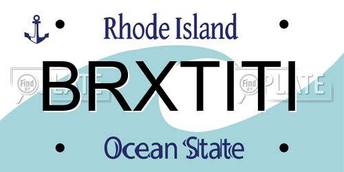 BRXTITI Rhode Island License Plate